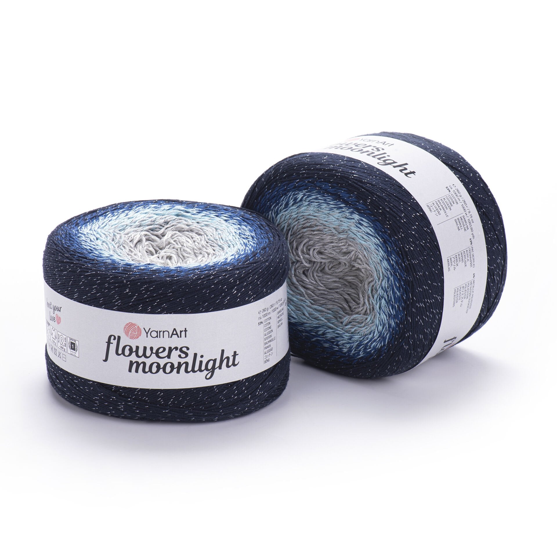 YARNART FLOWERS MOONLIGHT - SİMLİ, EBRULİ EL ÖRGÜ İPİ EBRULİ - 3261