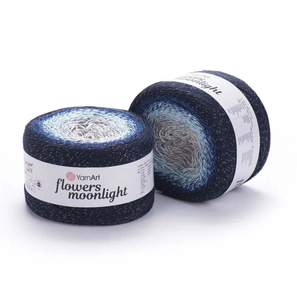 YARNART FLOWERS MOONLIGHT - SİMLİ, EBRULİ EL ÖRGÜ İPİ EBRULİ - 3261