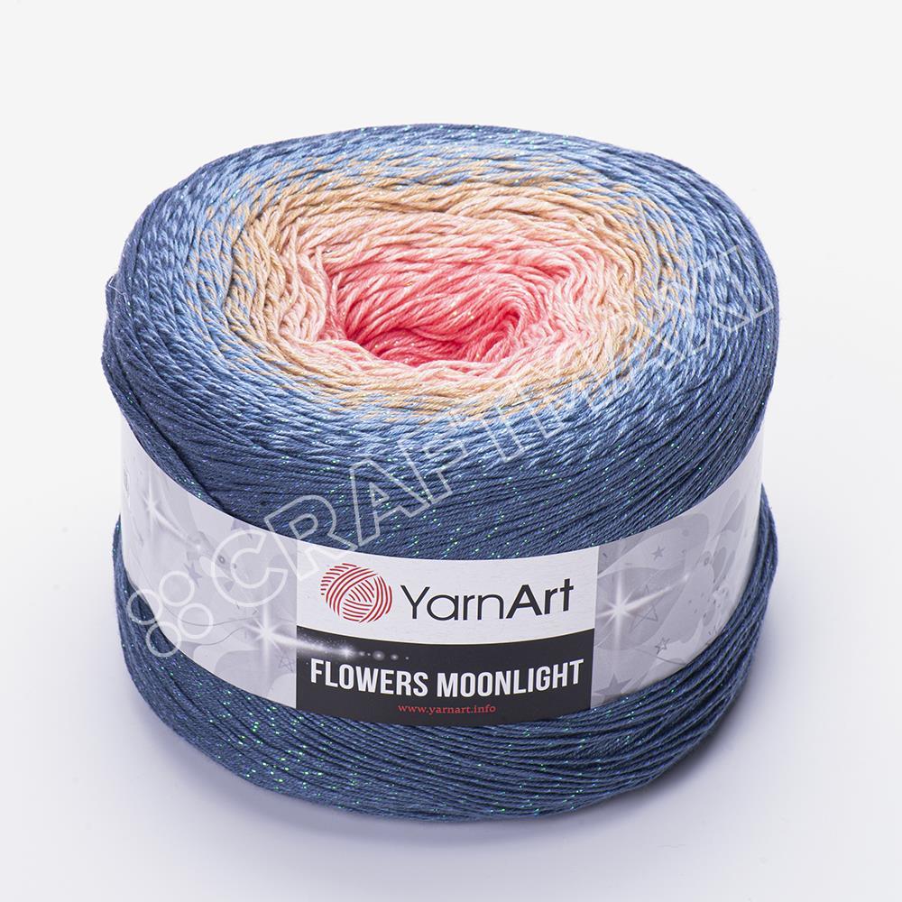 YARNART FLOWERS MOONLIGHT - SİMLİ, EBRULİ EL ÖRGÜ İPİ EBRULİ - 3262