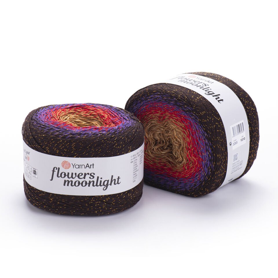 YARNART FLOWERS MOONLIGHT - SİMLİ, EBRULİ EL ÖRGÜ İPİ EBRULİ - 3265