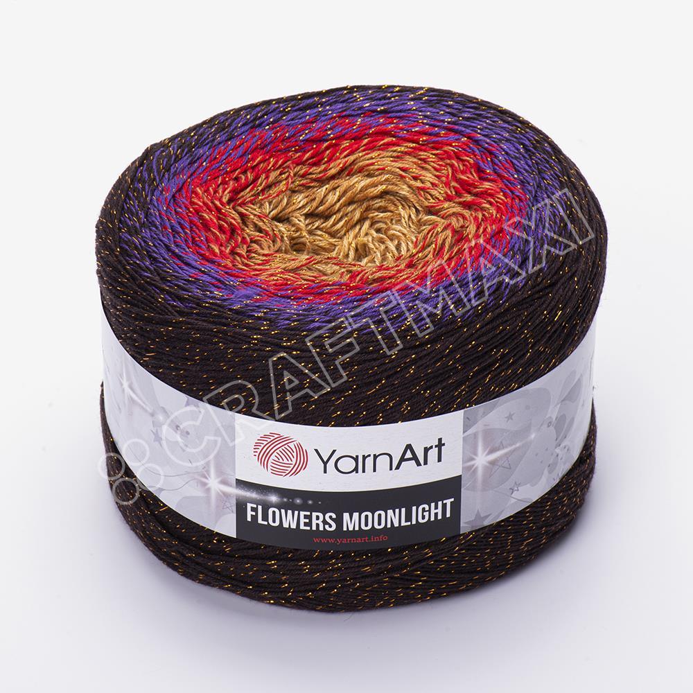 YARNART FLOWERS MOONLIGHT - SİMLİ, EBRULİ EL ÖRGÜ İPİ EBRULİ - 3265