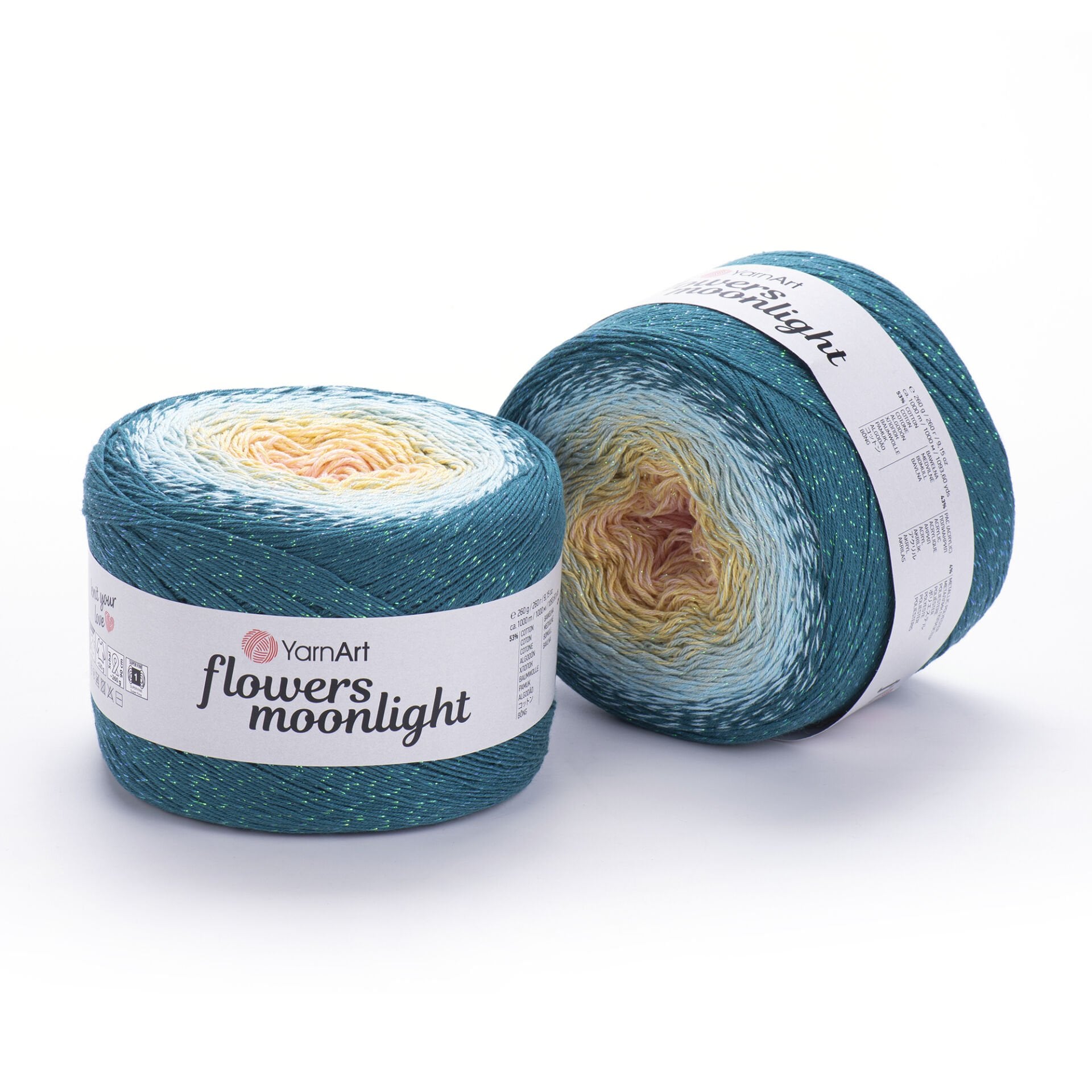 YARNART FLOWERS MOONLIGHT - SİMLİ, EBRULİ EL ÖRGÜ İPİ EBRULİ - 3270