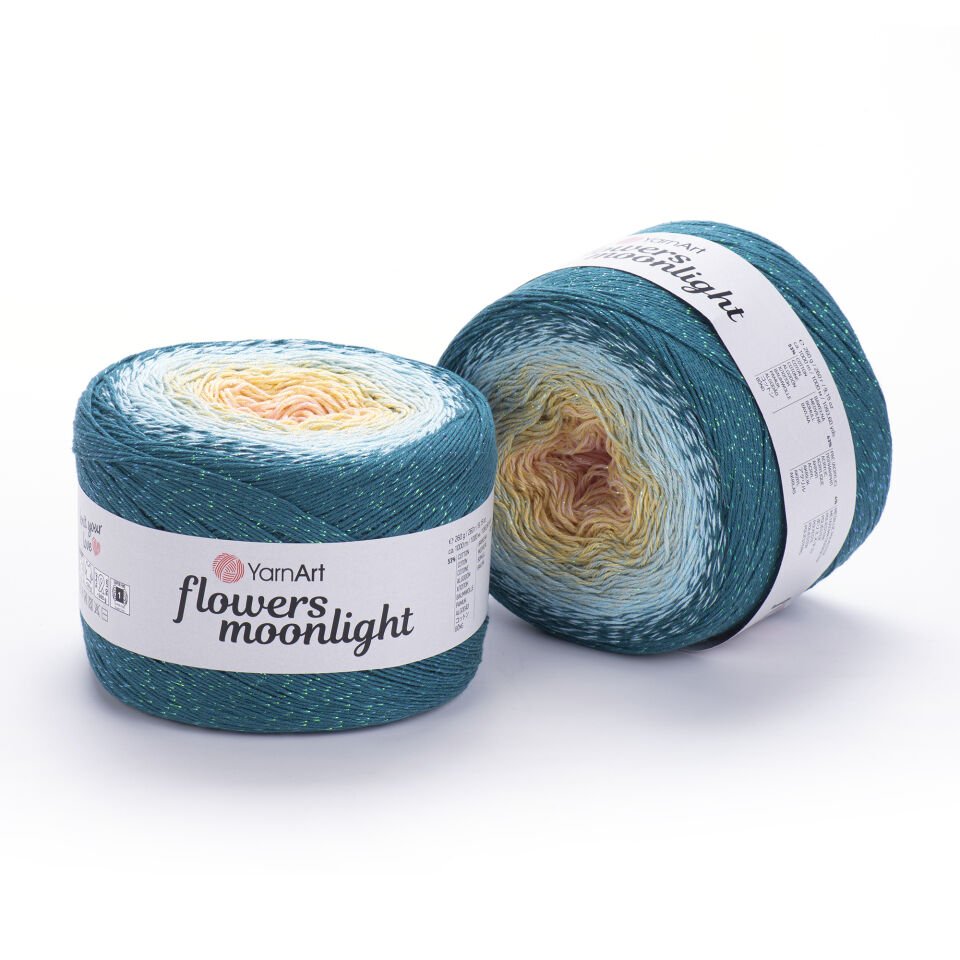 YARNART FLOWERS MOONLIGHT - SİMLİ, EBRULİ EL ÖRGÜ İPİ EBRULİ - 3270