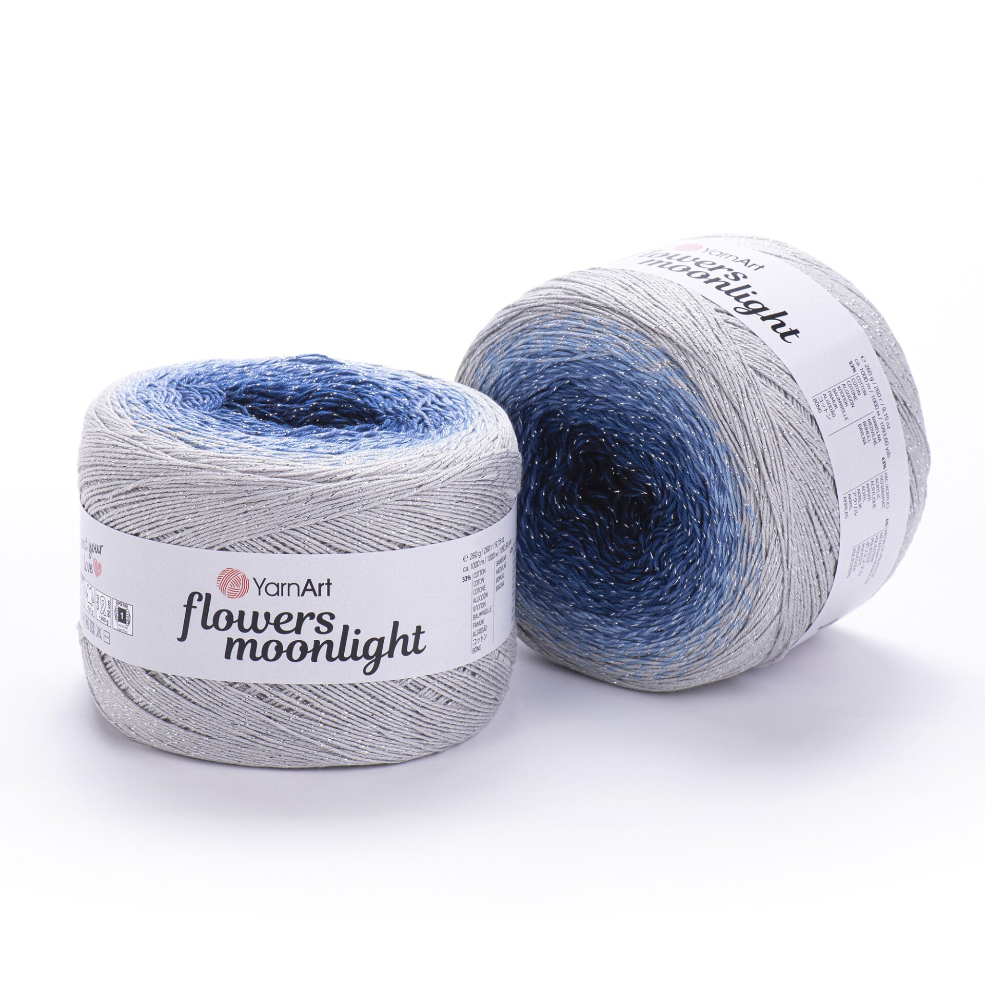 YARNART FLOWERS MOONLIGHT - SİMLİ, EBRULİ EL ÖRGÜ İPİ EBRULİ - 3271
