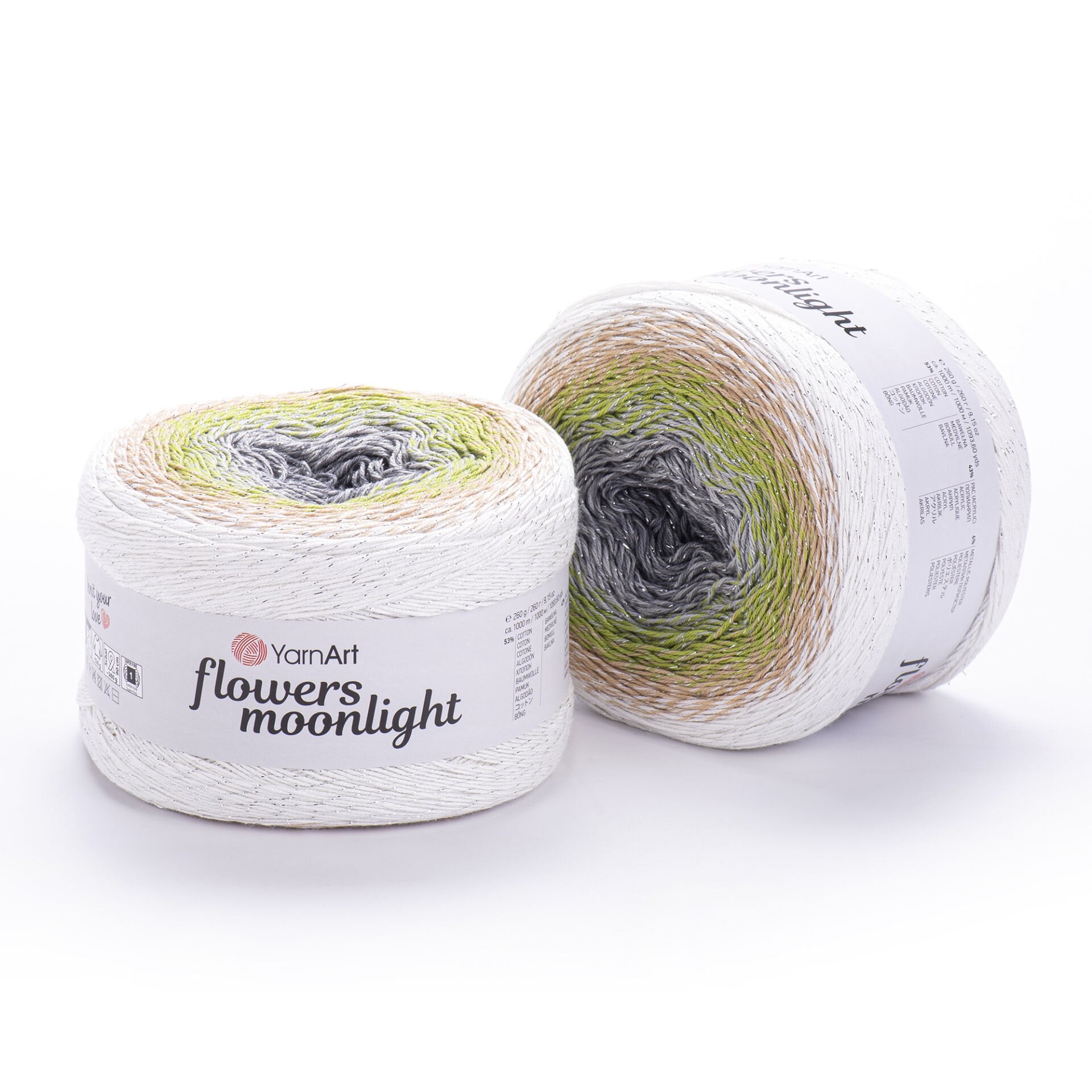 YARNART FLOWERS MOONLIGHT - SİMLİ, EBRULİ EL ÖRGÜ İPİ EBRULİ - 3274