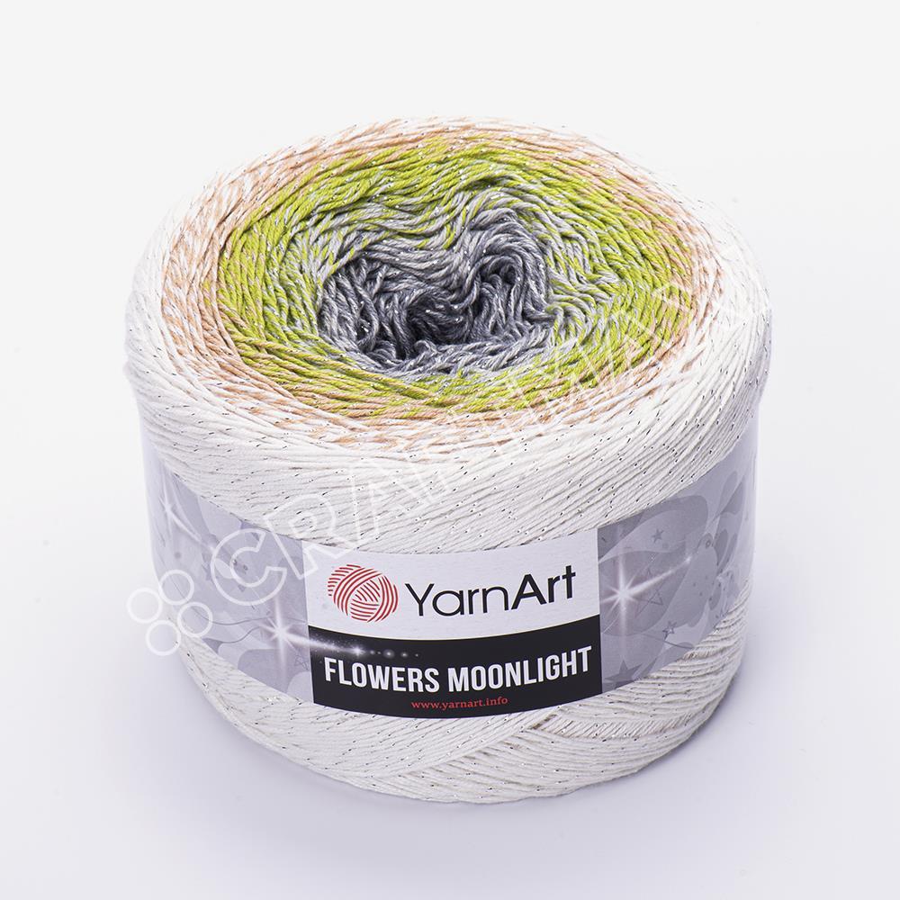 YARNART FLOWERS MOONLIGHT - SİMLİ, EBRULİ EL ÖRGÜ İPİ EBRULİ - 3274