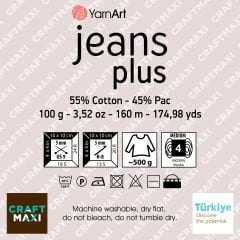 YARNART JEANS PLUS - EL ÖRGÜ İPİ PEMBE - 20