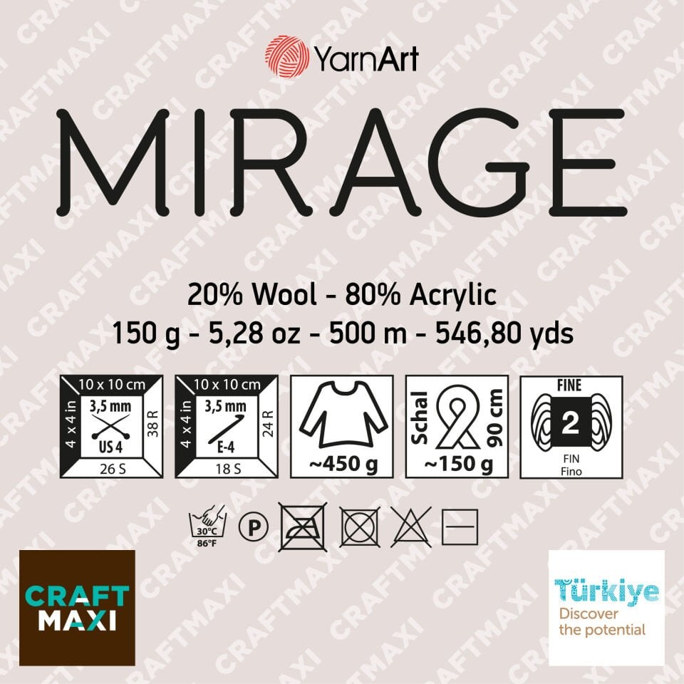 YARNART MIRAGE - EBRULİ ÖRGÜ İPİ EBRULİ - 5316