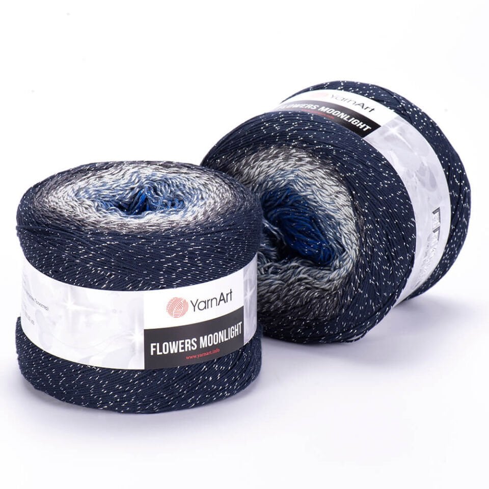 YARNART FLOWERS MOONLIGHT - SİMLİ, EBRULİ EL ÖRGÜ İPİ EBRULİ - 3275