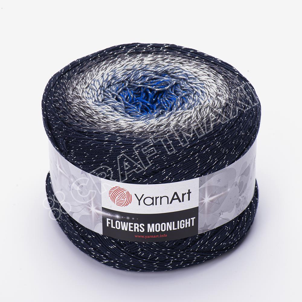 YARNART FLOWERS MOONLIGHT - SİMLİ, EBRULİ EL ÖRGÜ İPİ EBRULİ - 3275