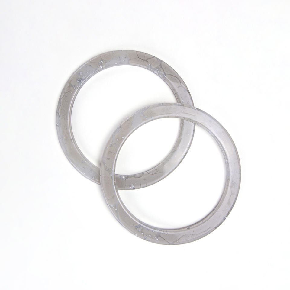 AKRİLİK YUVARLAK ÇANTA SAPI - 2 ADET AÇIK GRİ