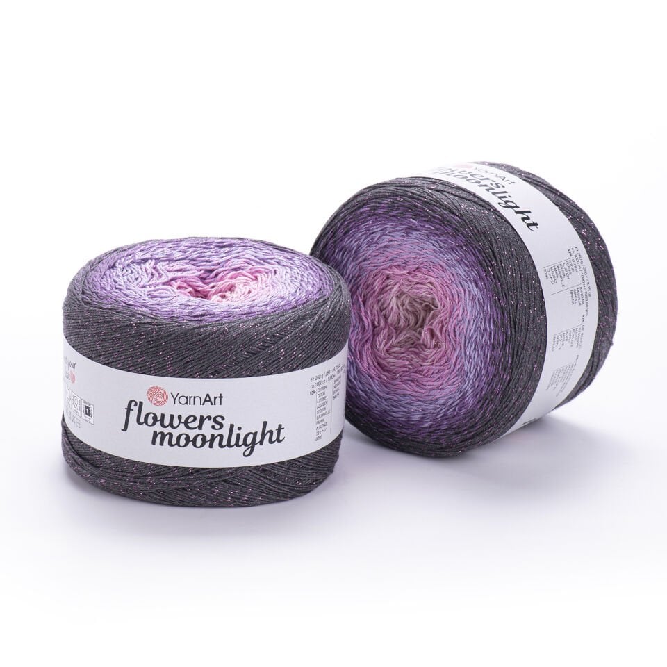 YARNART FLOWERS MOONLIGHT - SİMLİ, EBRULİ EL ÖRGÜ İPİ EBRULİ - 3276