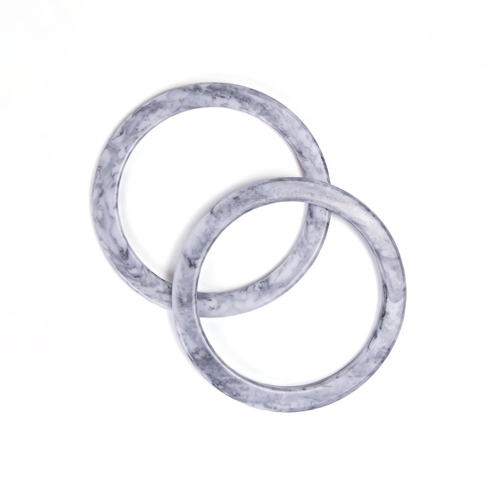 AKRİLİK YUVARLAK ÇANTA SAPI - 2 ADET GRİ