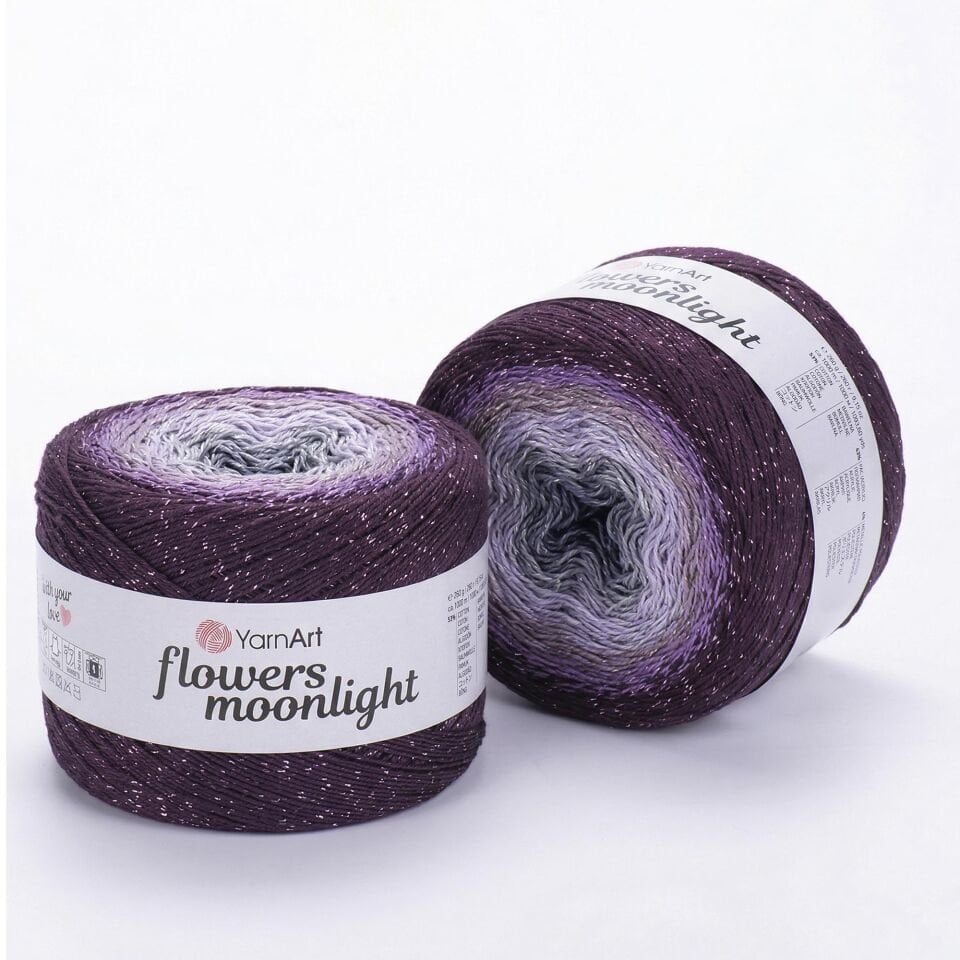 YARNART FLOWERS MOONLIGHT - SİMLİ, EBRULİ EL ÖRGÜ İPİ EBRULİ - 3278