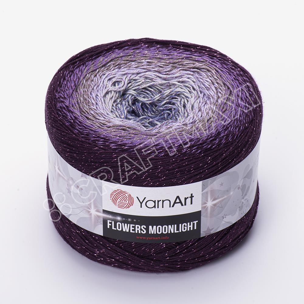 YARNART FLOWERS MOONLIGHT - SİMLİ, EBRULİ EL ÖRGÜ İPİ EBRULİ - 3278