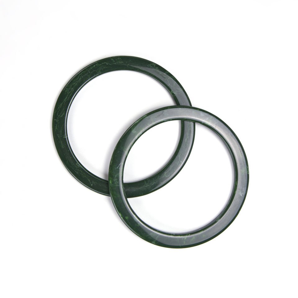 AKRİLİK YUVARLAK ÇANTA SAPI - 2 ADET KOYU YEŞİL