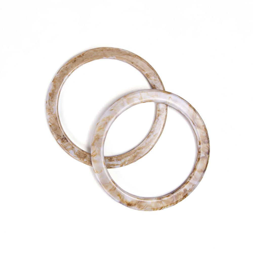 AKRİLİK YUVARLAK ÇANTA SAPI - 2 ADET KREM