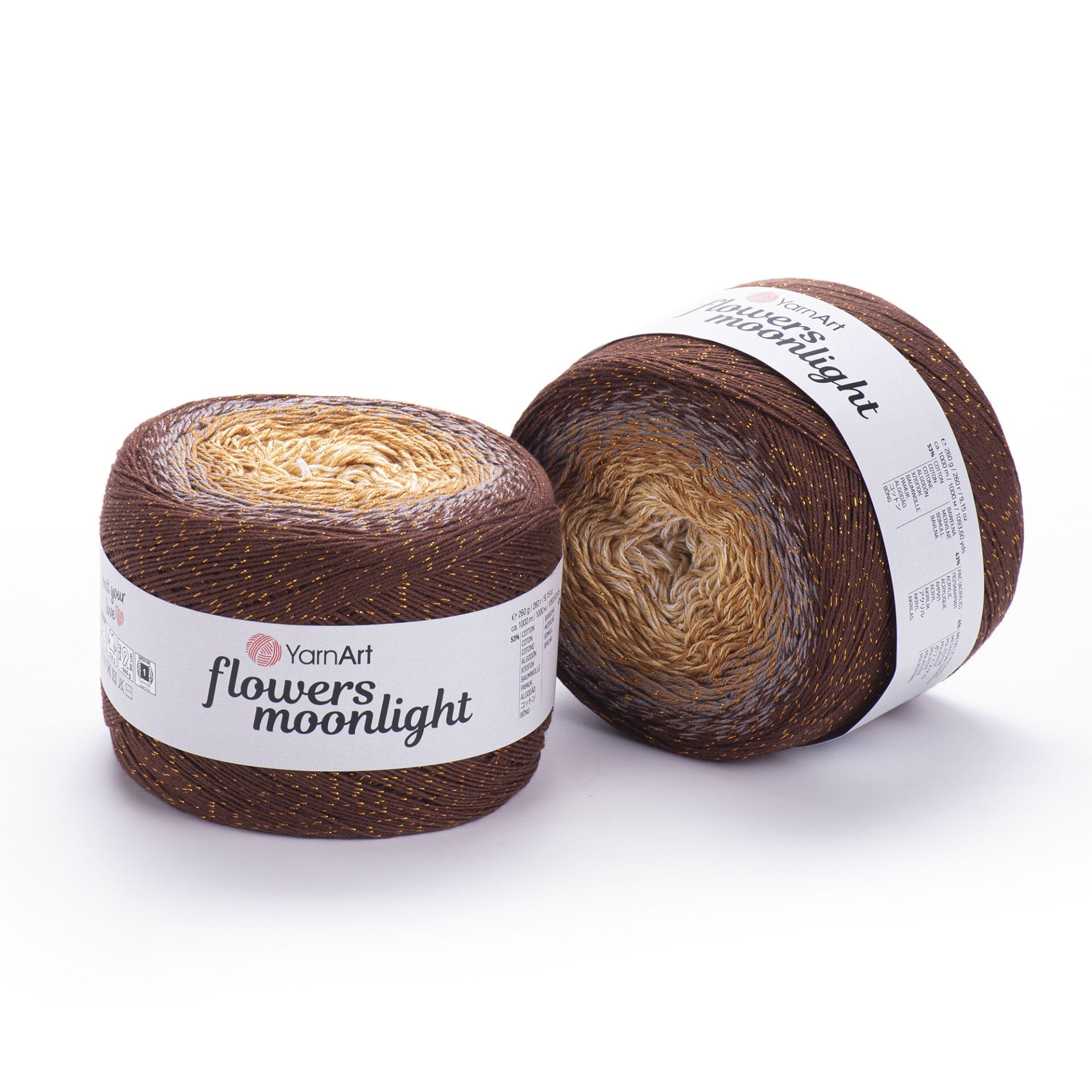 YARNART FLOWERS MOONLIGHT - SİMLİ, EBRULİ EL ÖRGÜ İPİ EBRULİ - 3284