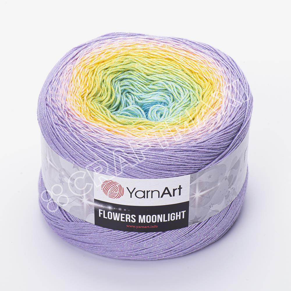 YARNART FLOWERS MOONLIGHT - SİMLİ, EBRULİ EL ÖRGÜ İPİ EBRULİ - 3285