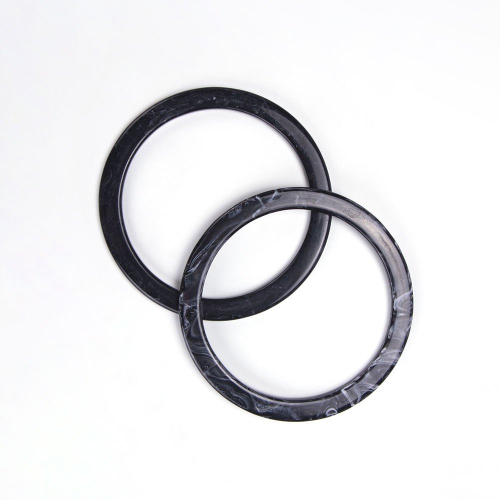 AKRİLİK YUVARLAK ÇANTA SAPI - 2 ADET SİYAH