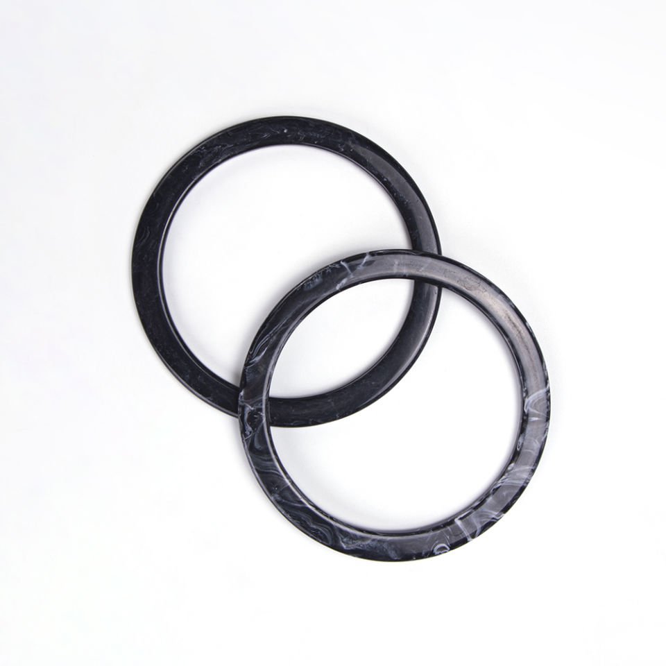 AKRİLİK YUVARLAK ÇANTA SAPI - 2 ADET SİYAH