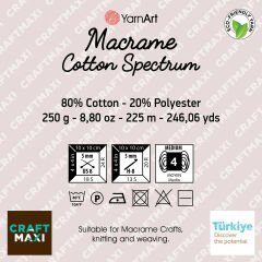YARNART MACRAME COTTON SPECTRUM - MAKROME EL ÖRGÜ İPİ EBRULİ - 1326