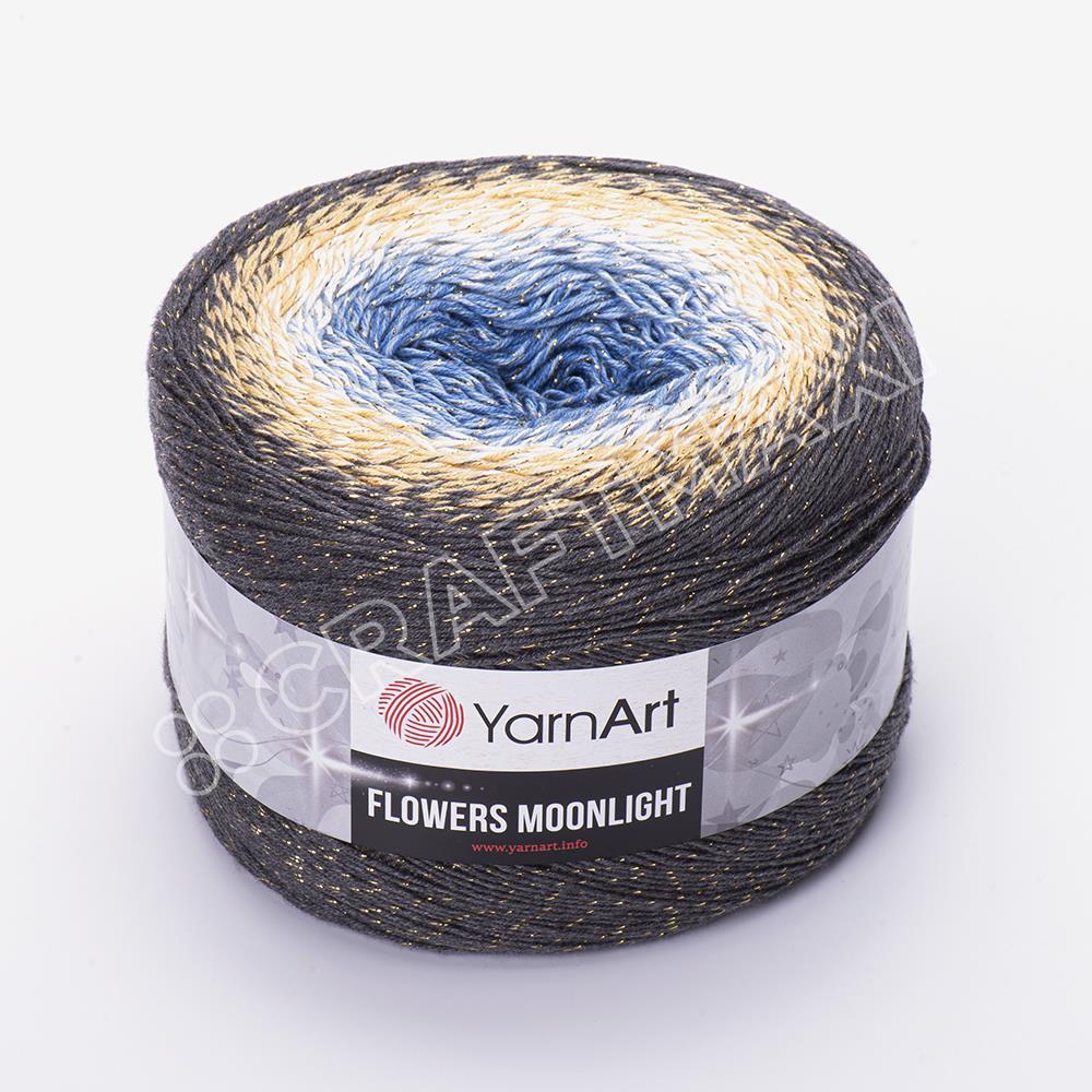 YARNART FLOWERS MOONLIGHT - SİMLİ, EBRULİ EL ÖRGÜ İPİ EBRULİ - 3287