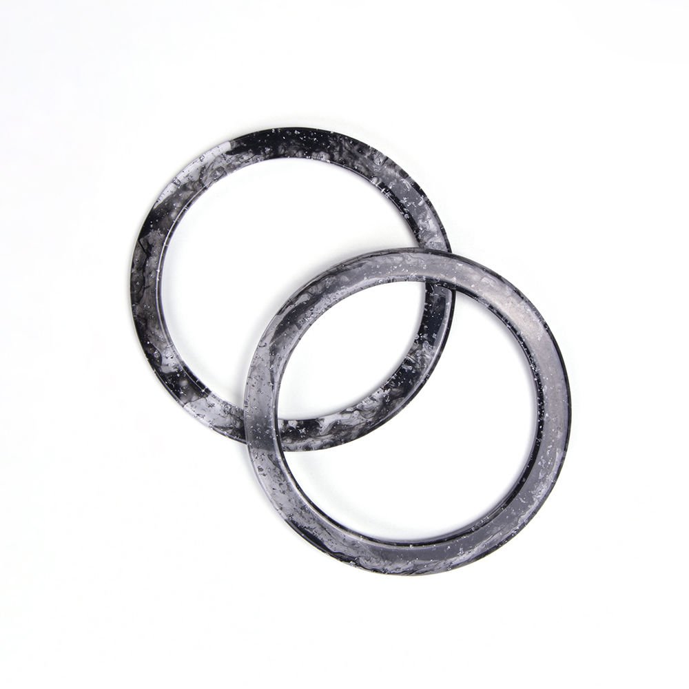 AKRİLİK YUVARLAK ÇANTA SAPI - 2 ADET SİYAH-SİMLİ