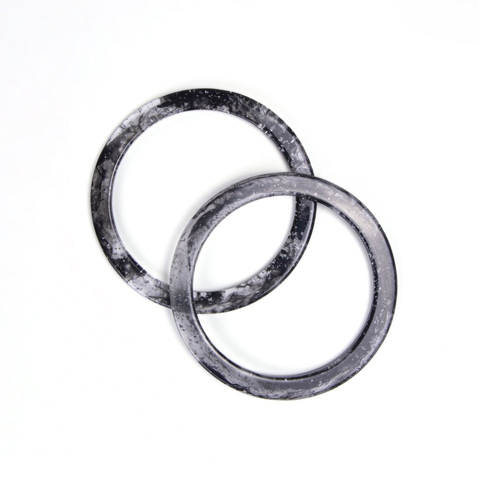 AKRİLİK YUVARLAK ÇANTA SAPI - 2 ADET SİYAH-SİMLİ