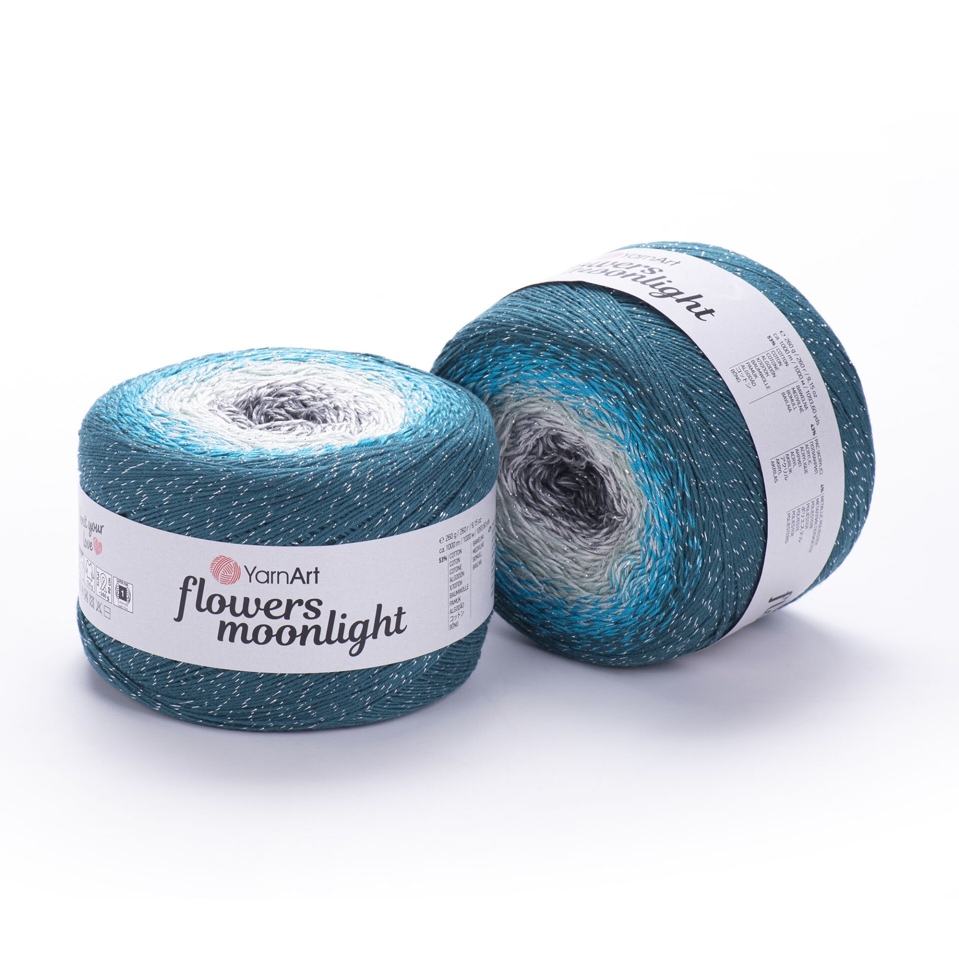YARNART FLOWERS MOONLIGHT - SİMLİ, EBRULİ EL ÖRGÜ İPİ EBRULİ - 3289