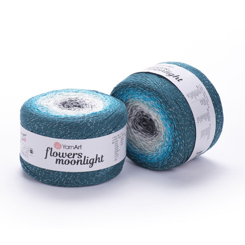 YARNART FLOWERS MOONLIGHT - SİMLİ, EBRULİ EL ÖRGÜ İPİ EBRULİ - 3289