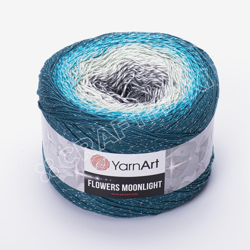 YARNART FLOWERS MOONLIGHT - SİMLİ, EBRULİ EL ÖRGÜ İPİ EBRULİ - 3289