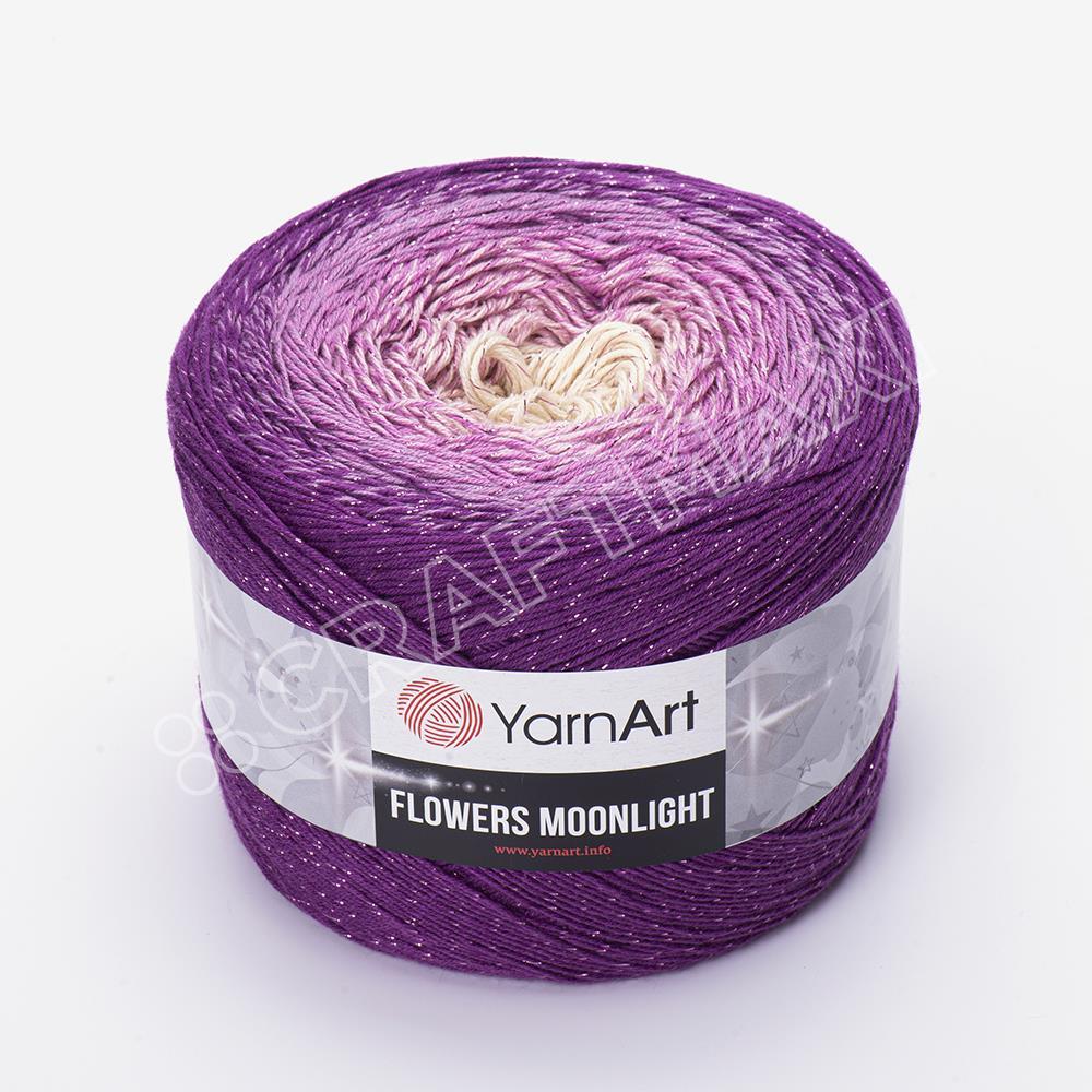 YARNART FLOWERS MOONLIGHT - SİMLİ, EBRULİ EL ÖRGÜ İPİ EBRULİ - 3290