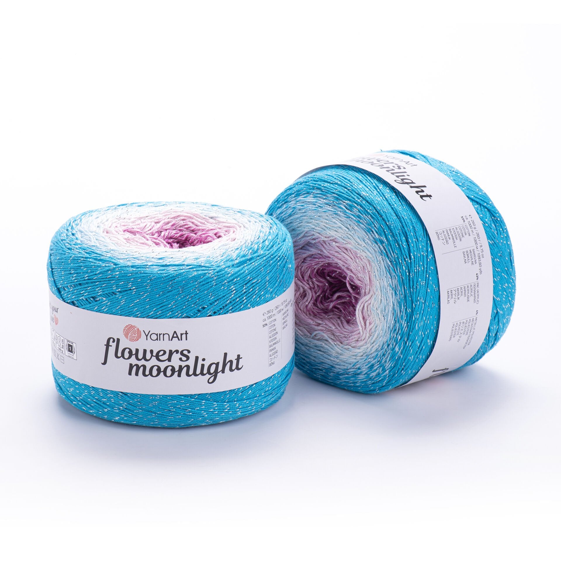 YARNART FLOWERS MOONLIGHT - SİMLİ, EBRULİ EL ÖRGÜ İPİ EBRULİ - 3294