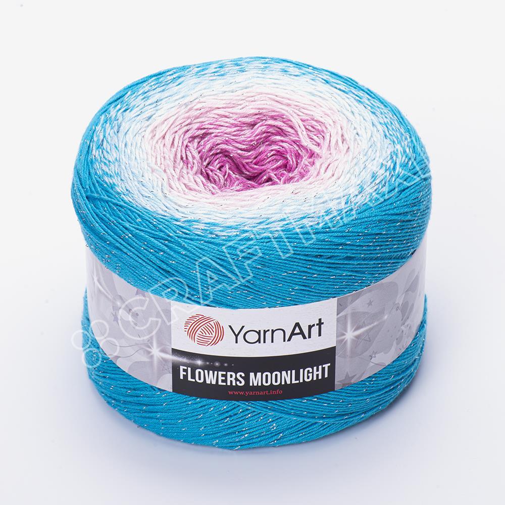 YARNART FLOWERS MOONLIGHT - SİMLİ, EBRULİ EL ÖRGÜ İPİ EBRULİ - 3294