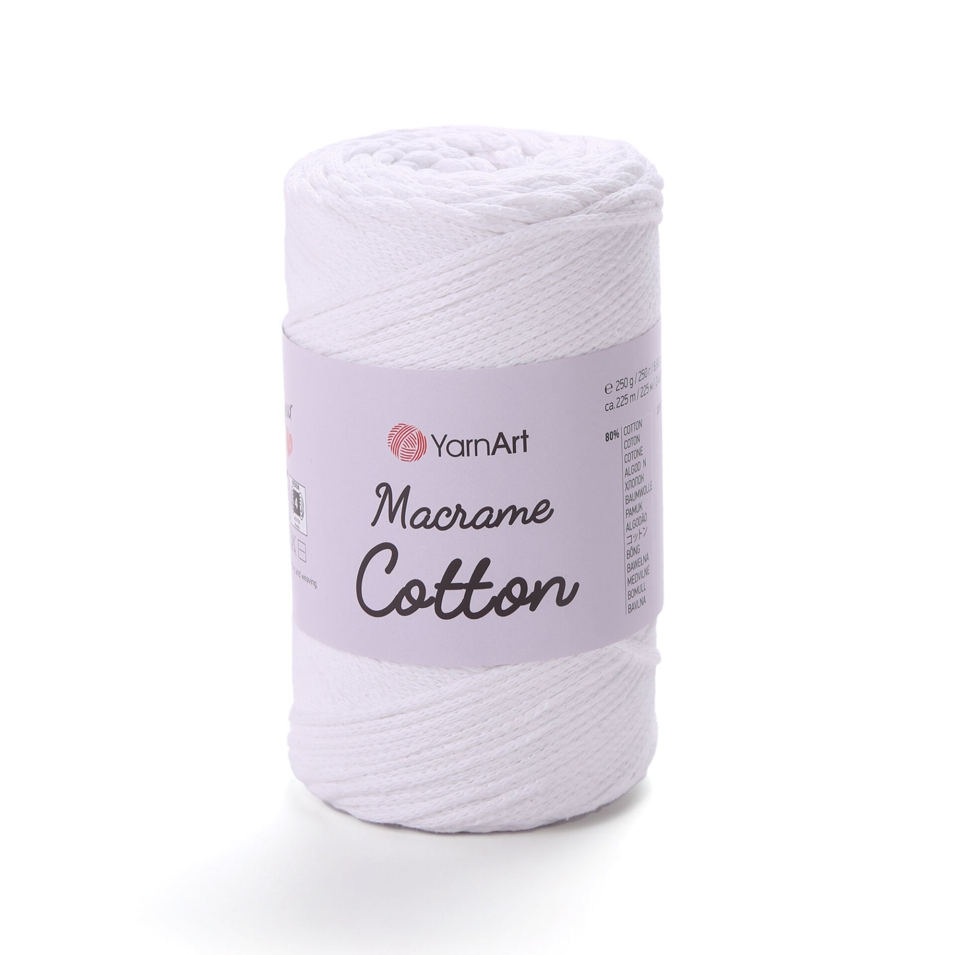 YARNART MACRAME COTTON - MAKROME EL ÖRGÜ İPİ BEYAZ - 751