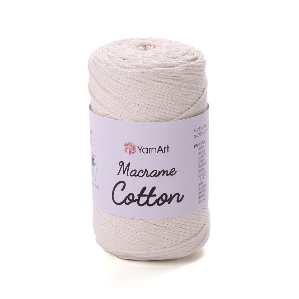 YARNART MACRAME COTTON - MAKROME EL ÖRGÜ İPİ KIRIK BEYAZ - 752