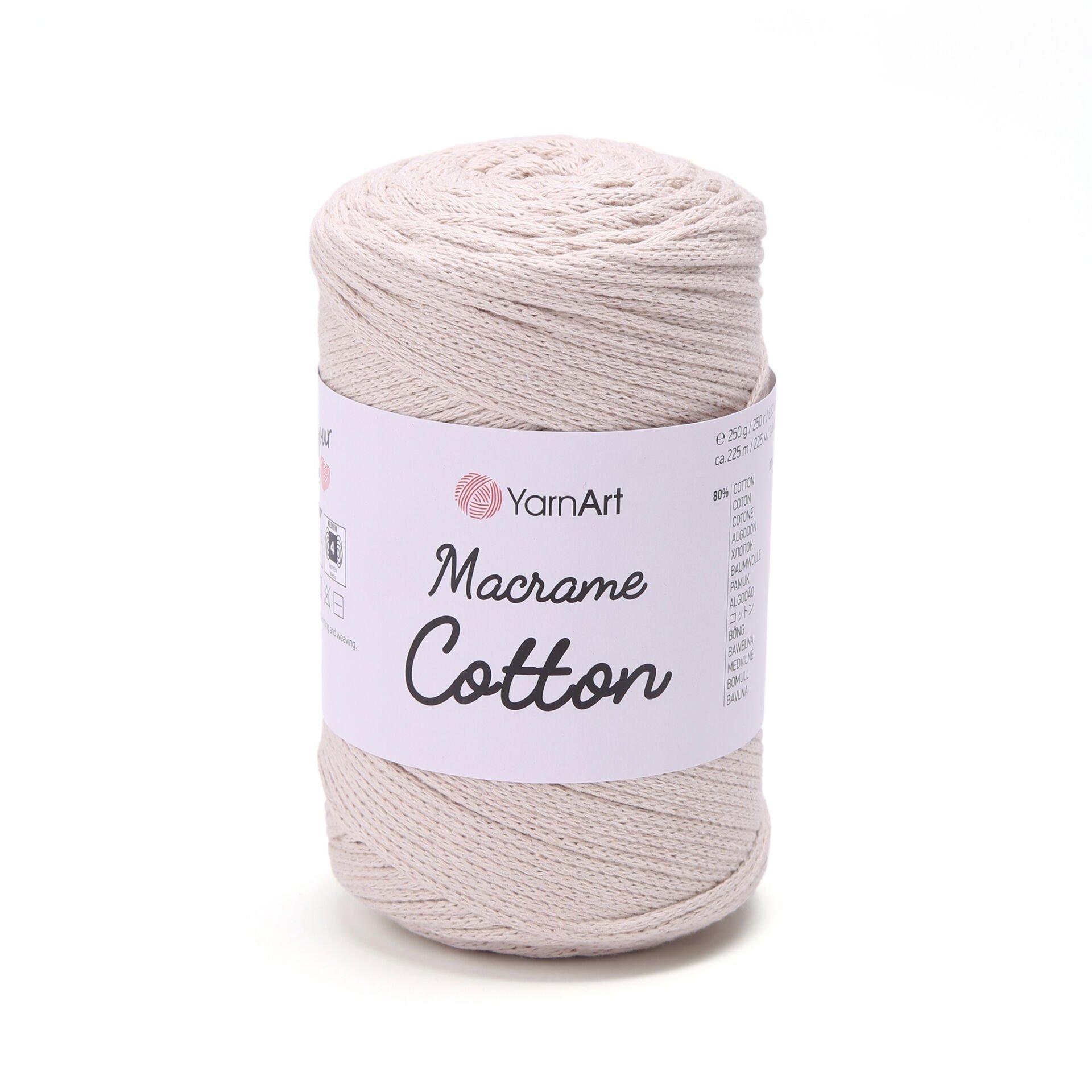 YARNART MACRAME COTTON - MAKROME EL ÖRGÜ İPİ KREM - 753