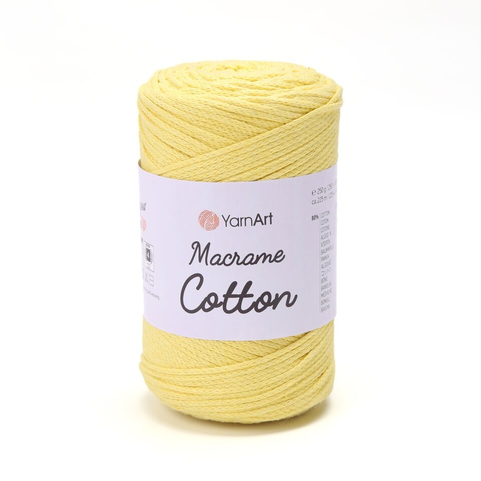 YARNART MACRAME COTTON - MAKROME EL ÖRGÜ İPİ SARI - 754
