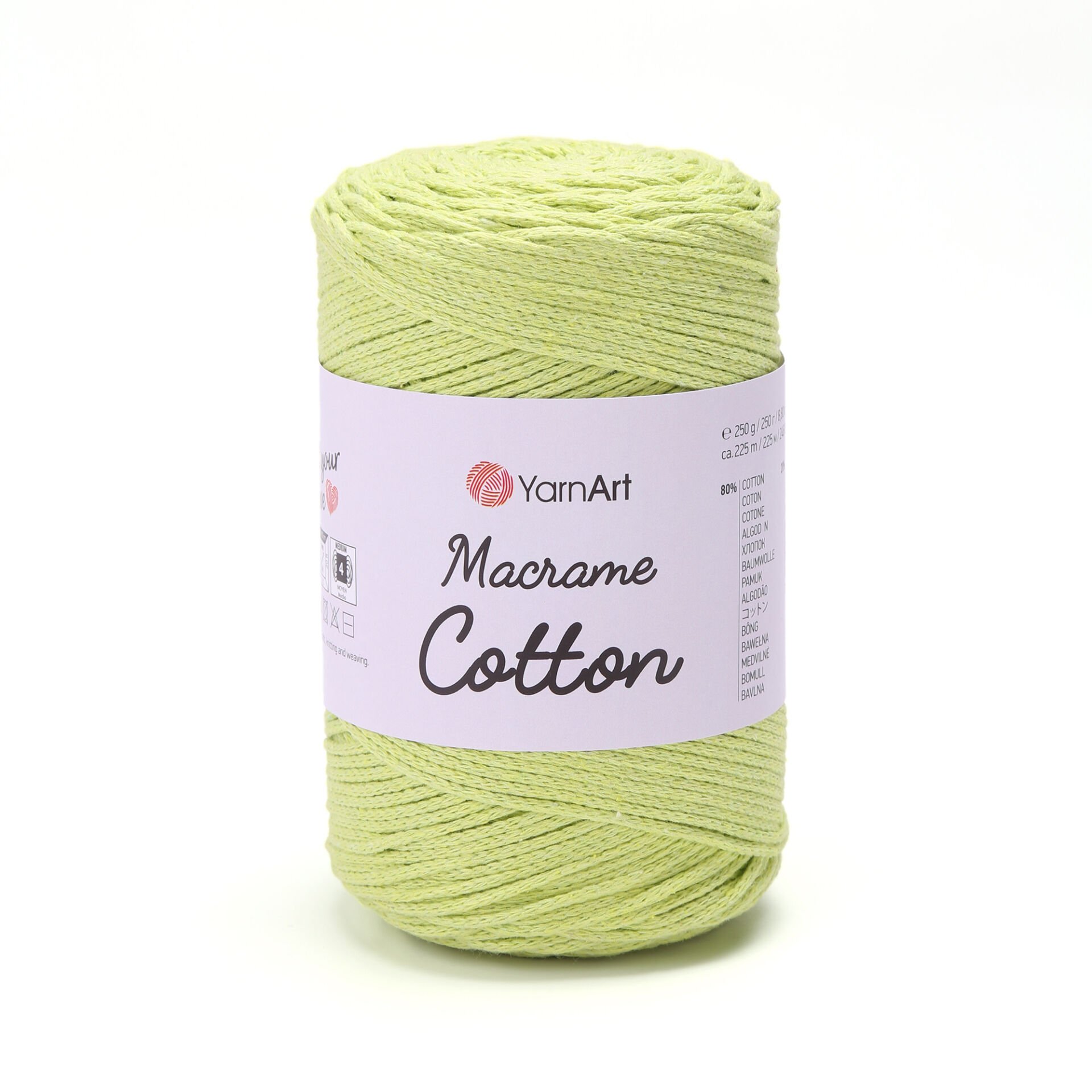 YARNART MACRAME COTTON - MAKROME EL ÖRGÜ İPİ FISTIK YEŞİLİ - 755