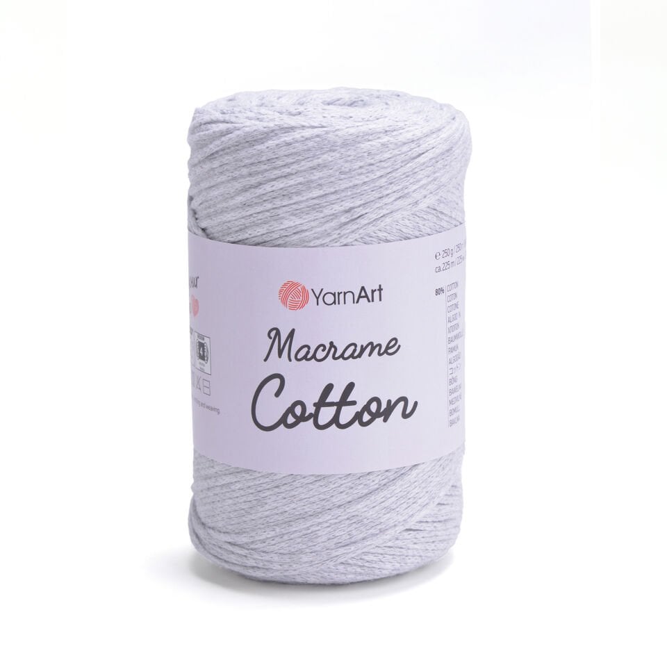 YARNART MACRAME COTTON - MAKROME EL ÖRGÜ İPİ AÇIK GRİ - 756