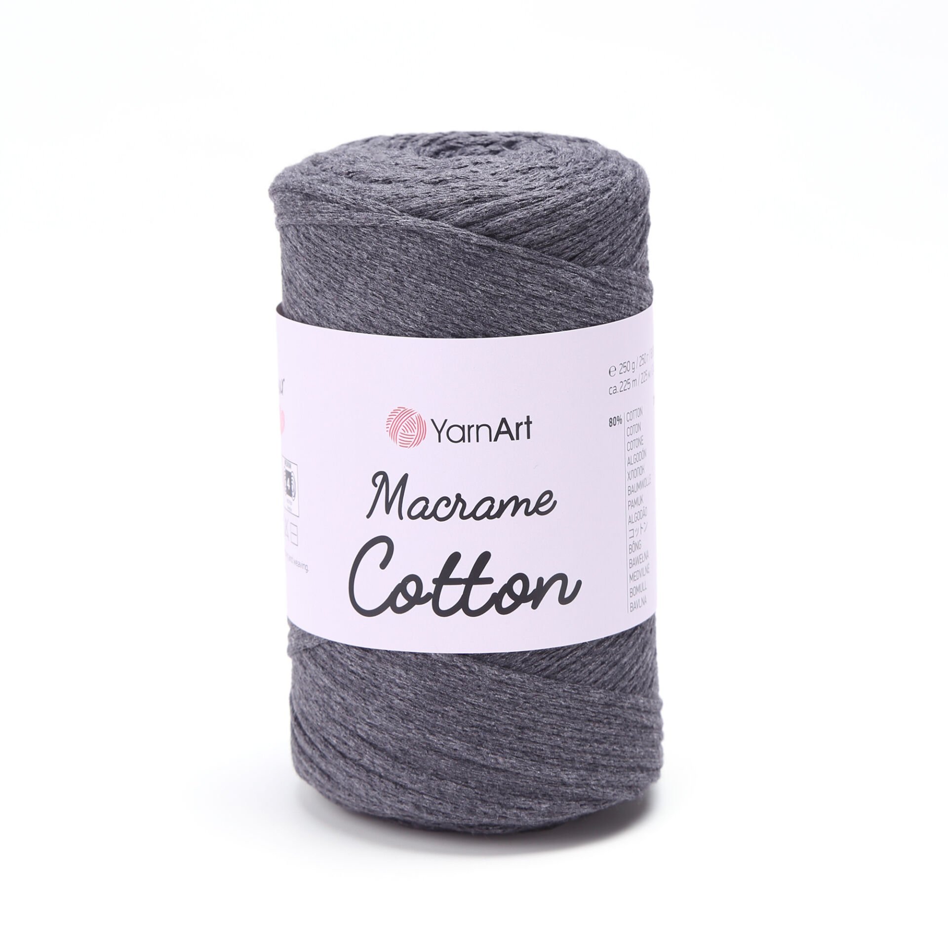YARNART MACRAME COTTON - MAKROME EL ÖRGÜ İPİ ANTRASİT - 758