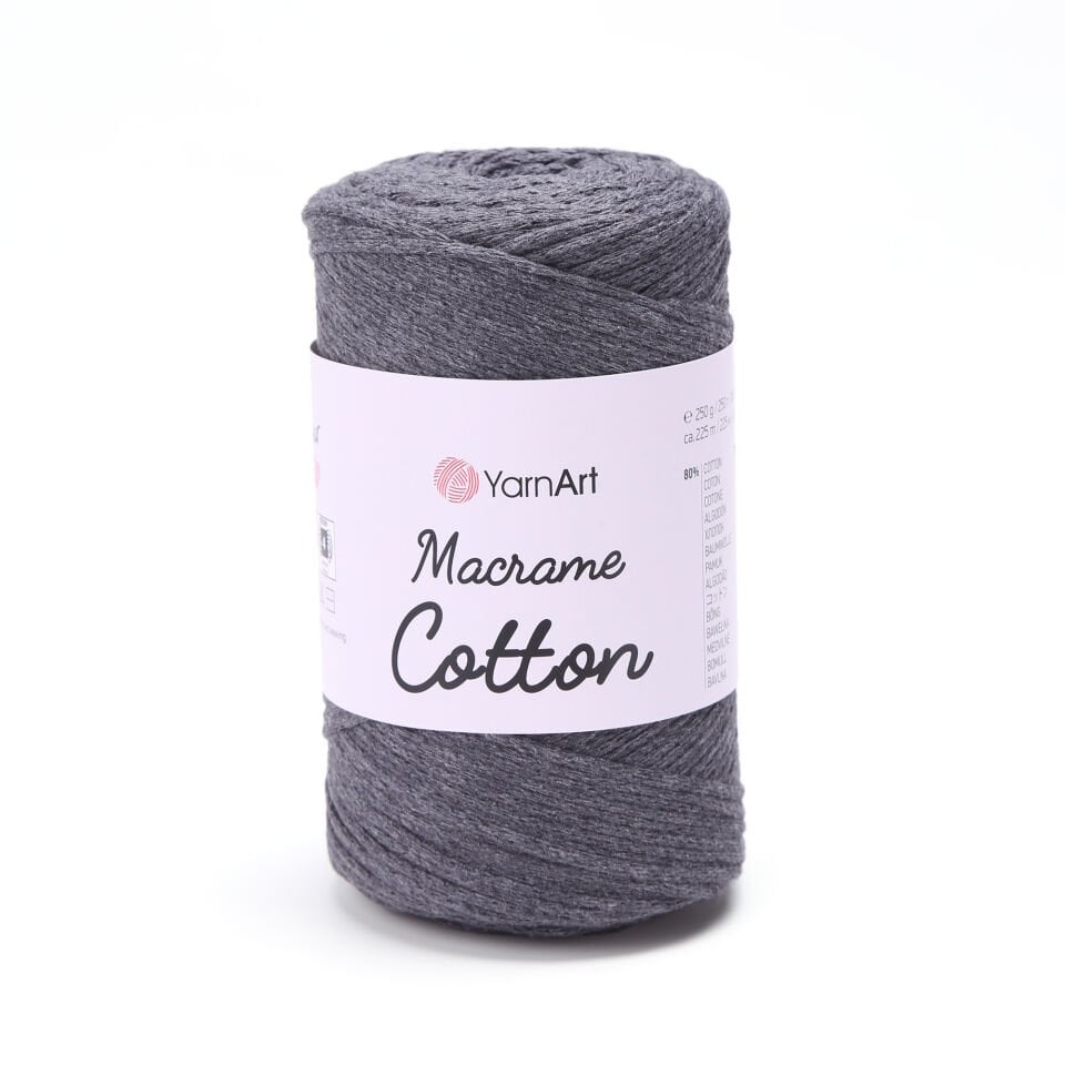 YARNART MACRAME COTTON - MAKROME EL ÖRGÜ İPİ ANTRASİT - 758