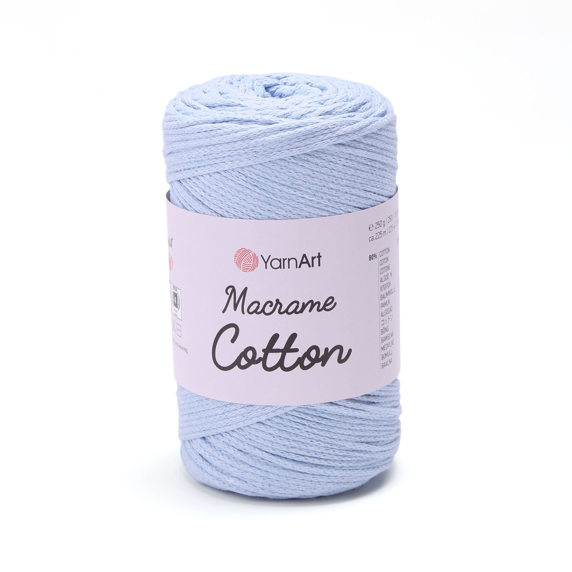 YARNART MACRAME COTTON - MAKROME EL ÖRGÜ İPİ BEBE MAVİSİ - 760