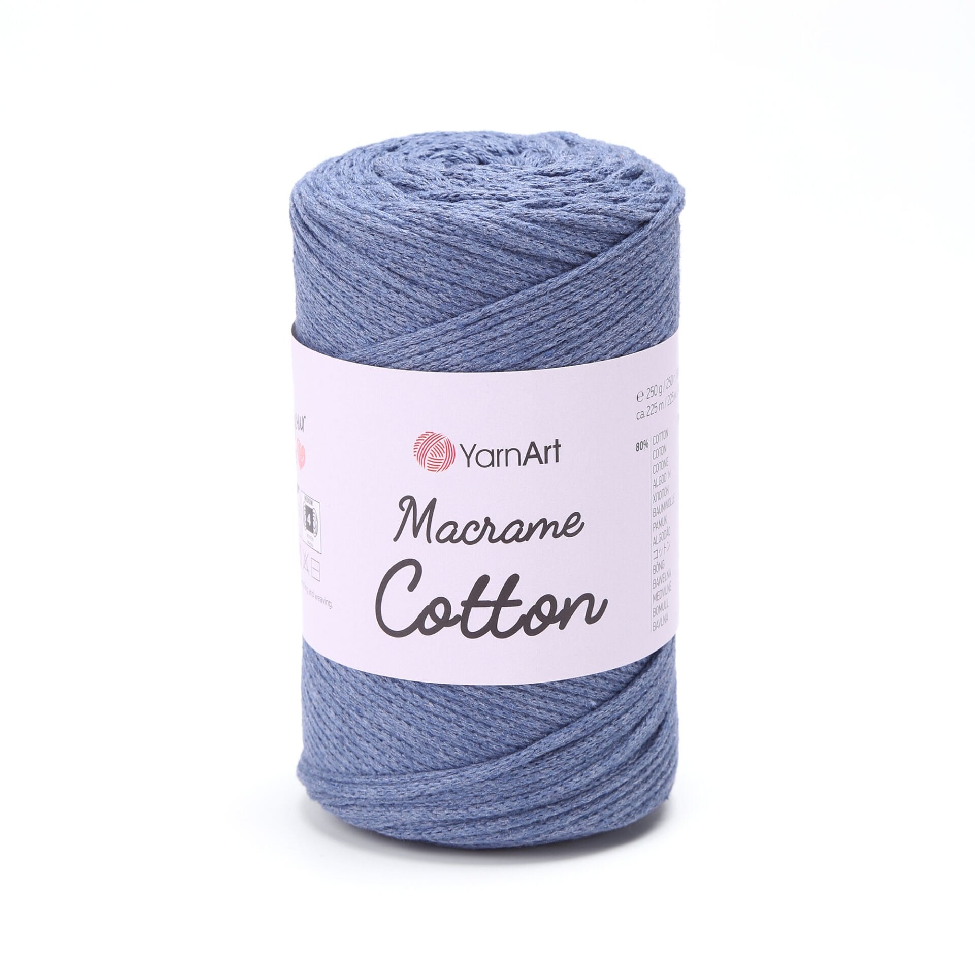 YARNART MACRAME COTTON - MAKROME EL ÖRGÜ İPİ KOT MAVİSİ - 761