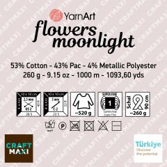 YARNART FLOWERS MOONLIGHT - SİMLİ, EBRULİ EL ÖRGÜ İPİ EBRULİ - 3257