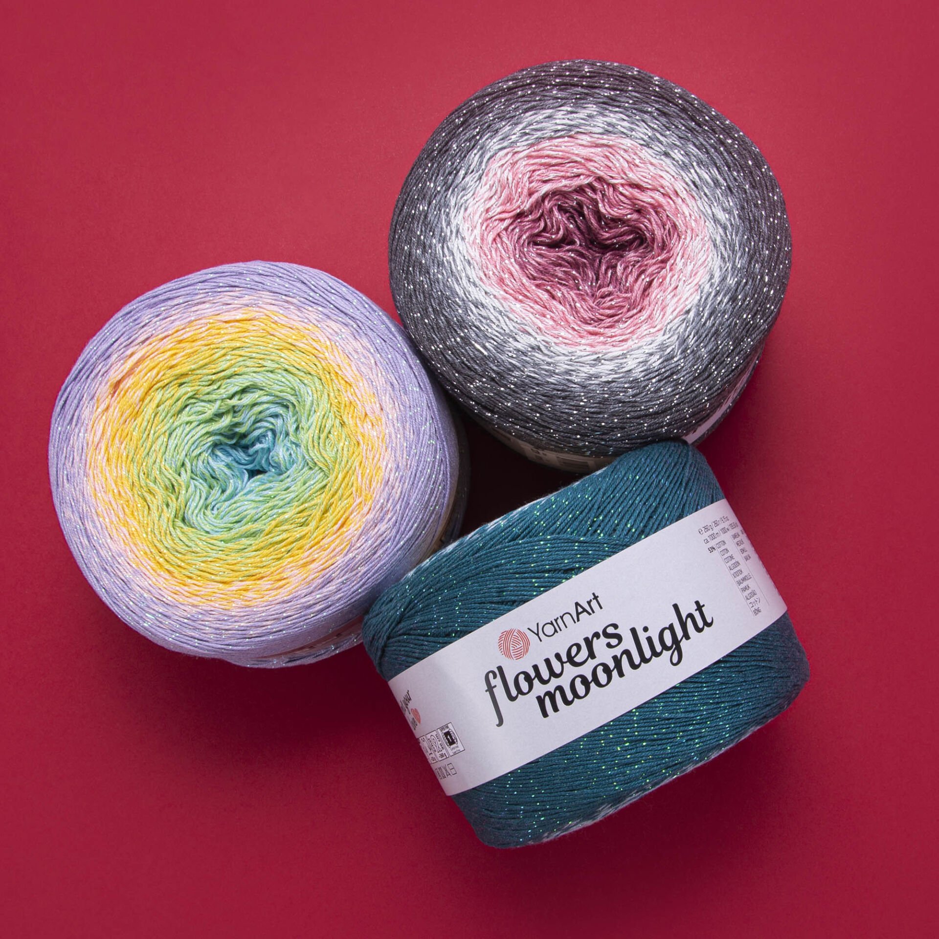 YARNART FLOWERS MOONLIGHT - SİMLİ, EBRULİ EL ÖRGÜ İPİ