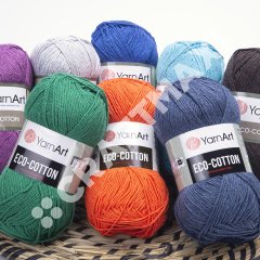 YARNART ECO COTTON - EL ÖRGÜ İPİ FOSFORLU YEŞİL - 801