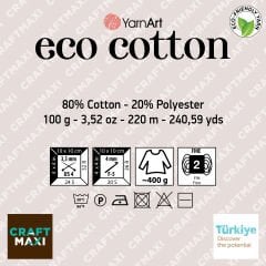 YARNART ECO COTTON - EL ÖRGÜ İPİ KOYU KAHVERENGİ - 777