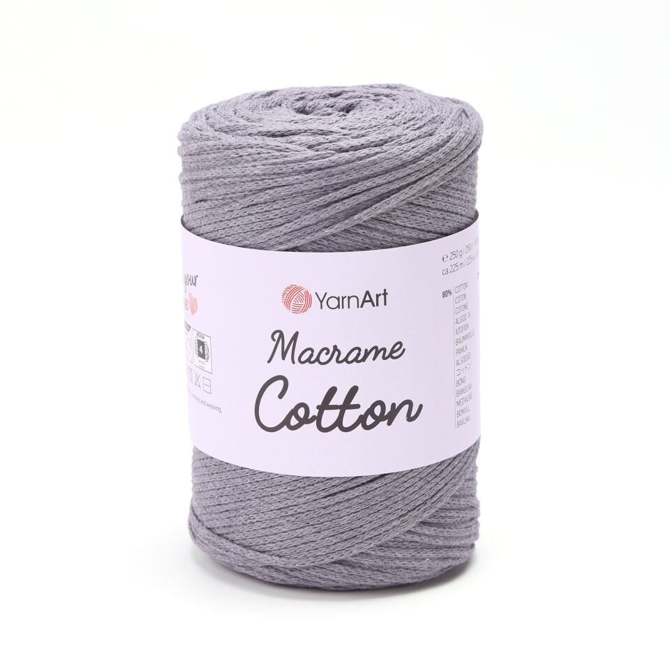 YARNART MACRAME COTTON - MAKROME EL ÖRGÜ İPİ GRİ - 774